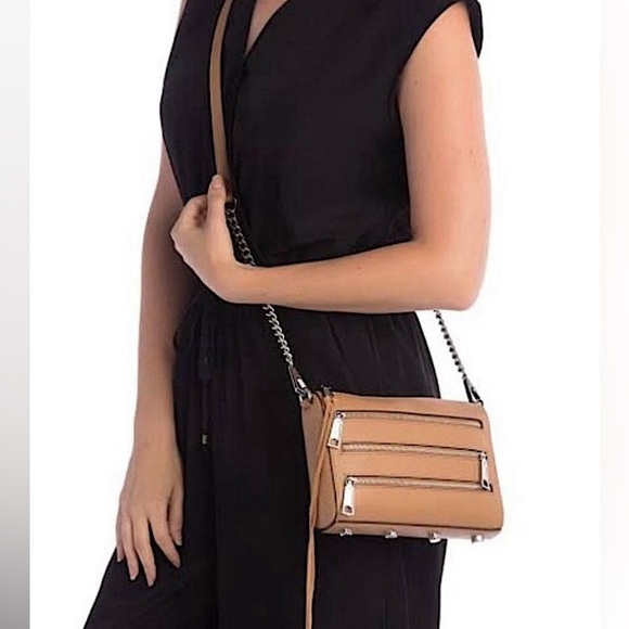 Rebecca Minkoff Pebbled Leather 5-zip crossbody bag BRAND NEW IN SEALED PKG - Picture 6 of 11